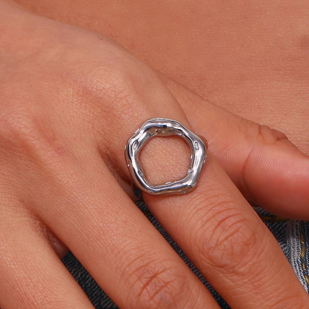 Irregular Hollow Circle Ring