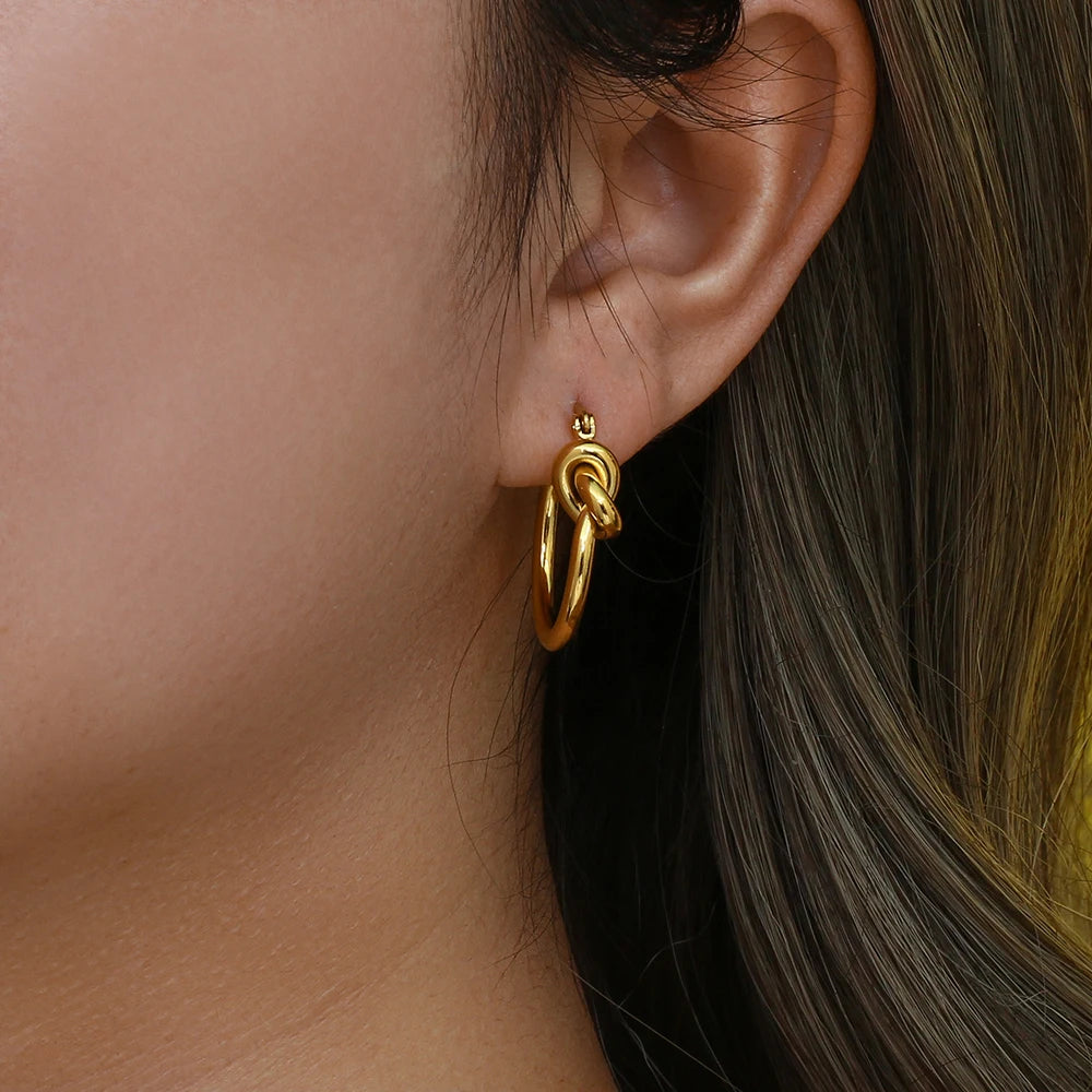 Knot Hoop Earrings