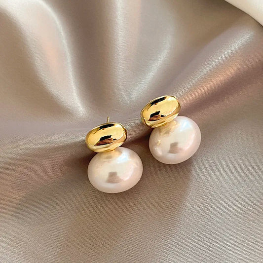 Elegant Oval Pearl Earrings