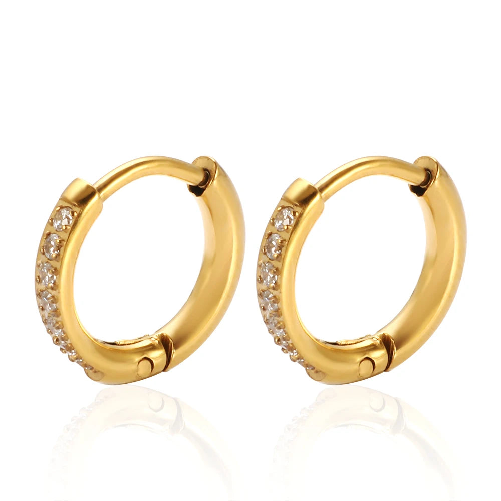 Stones Hoop Earrings