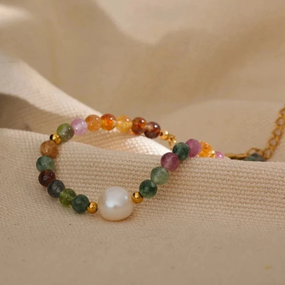 Tourmaline Pearl Colorful Bracelet