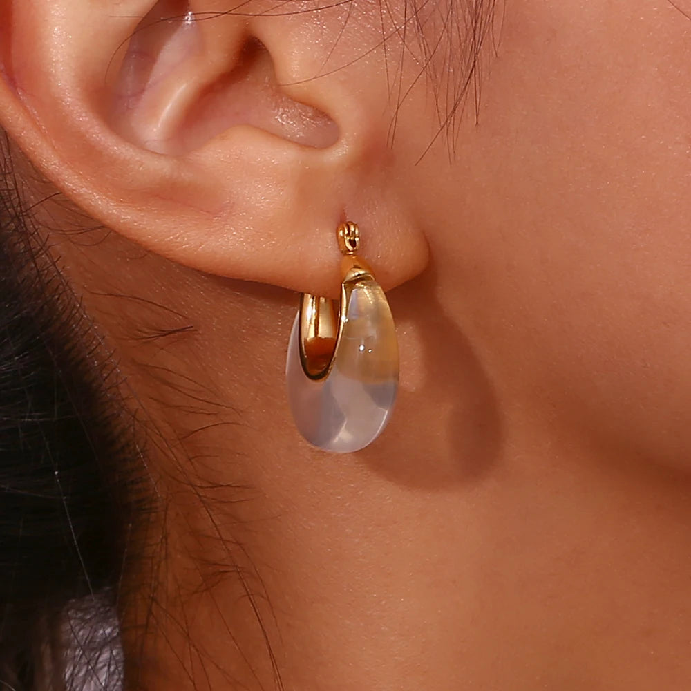 Acrylic Round Hoop Earrings