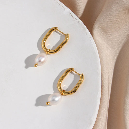 Freshwater Pearl Hoop Earrings