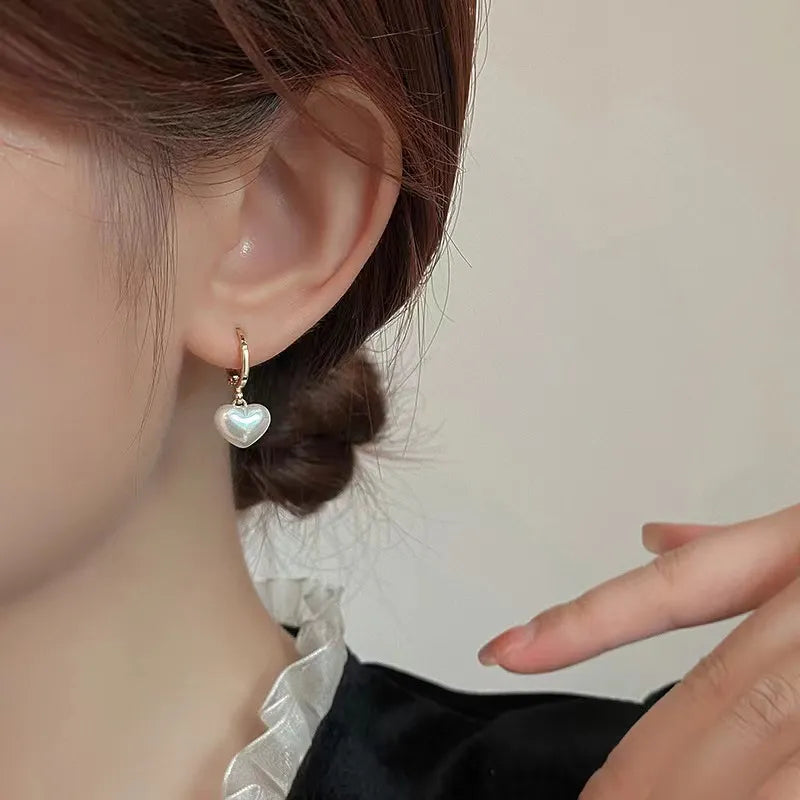Pearl Heart Bella Pendant Earrings