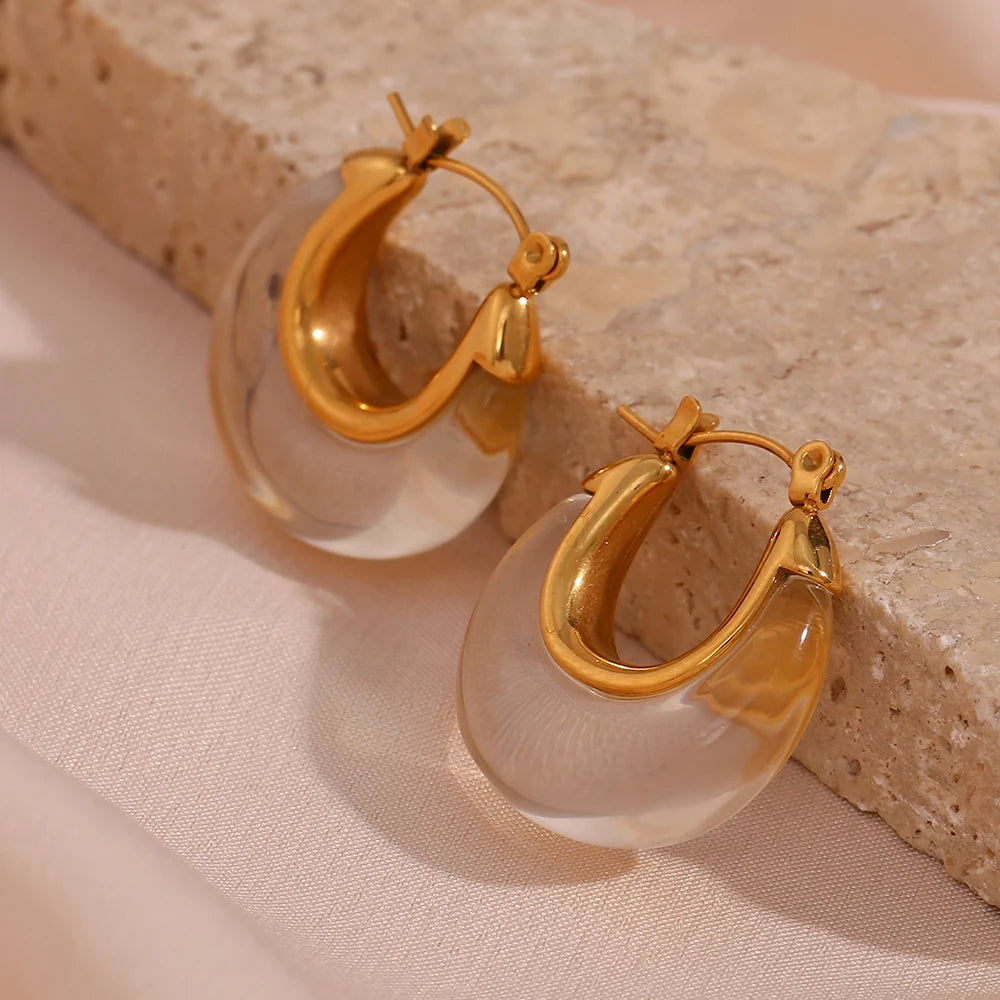 Acrylic Round Hoop Earrings