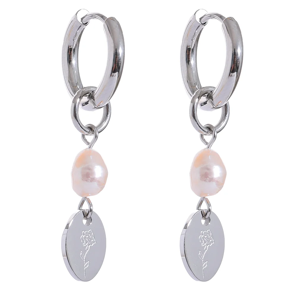 Pearl Charm Flower Drop Earrings