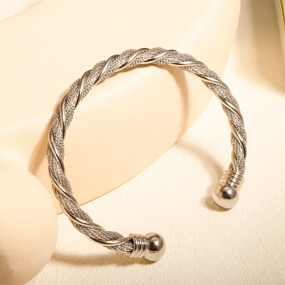 Wire Braided Bangle Bracelet