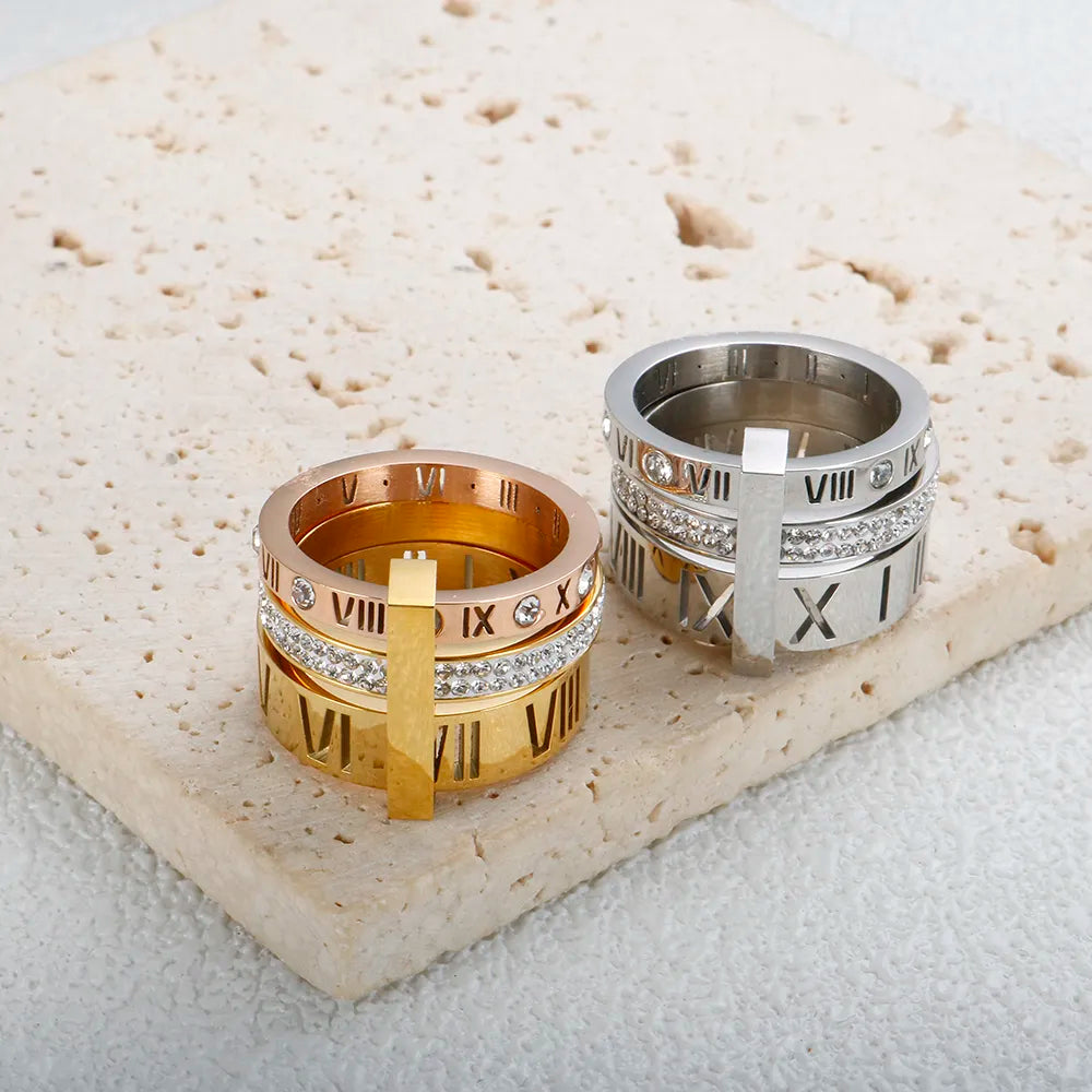 Ring Triple Stack Roman Numerals