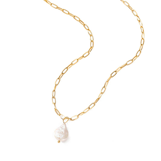 Freshwater Pearl Pendant Chain Necklace