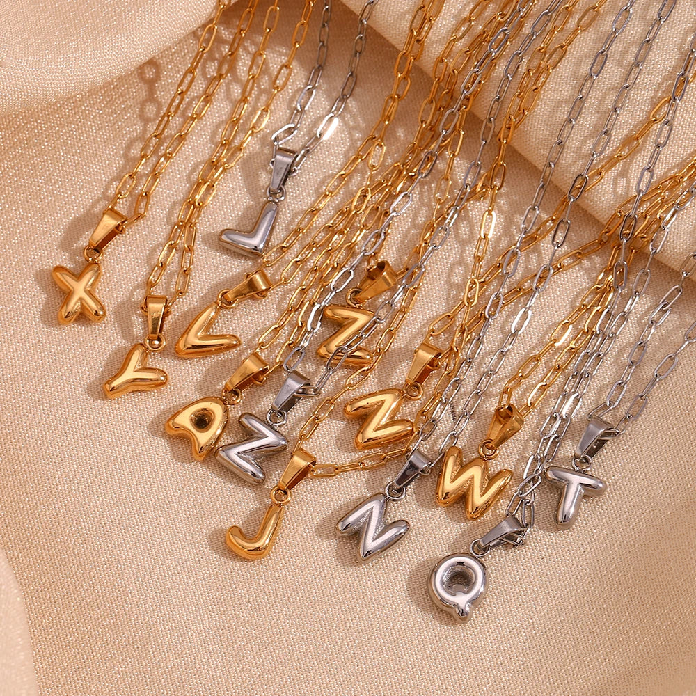 Bubble Letter Paper Clip Necklace