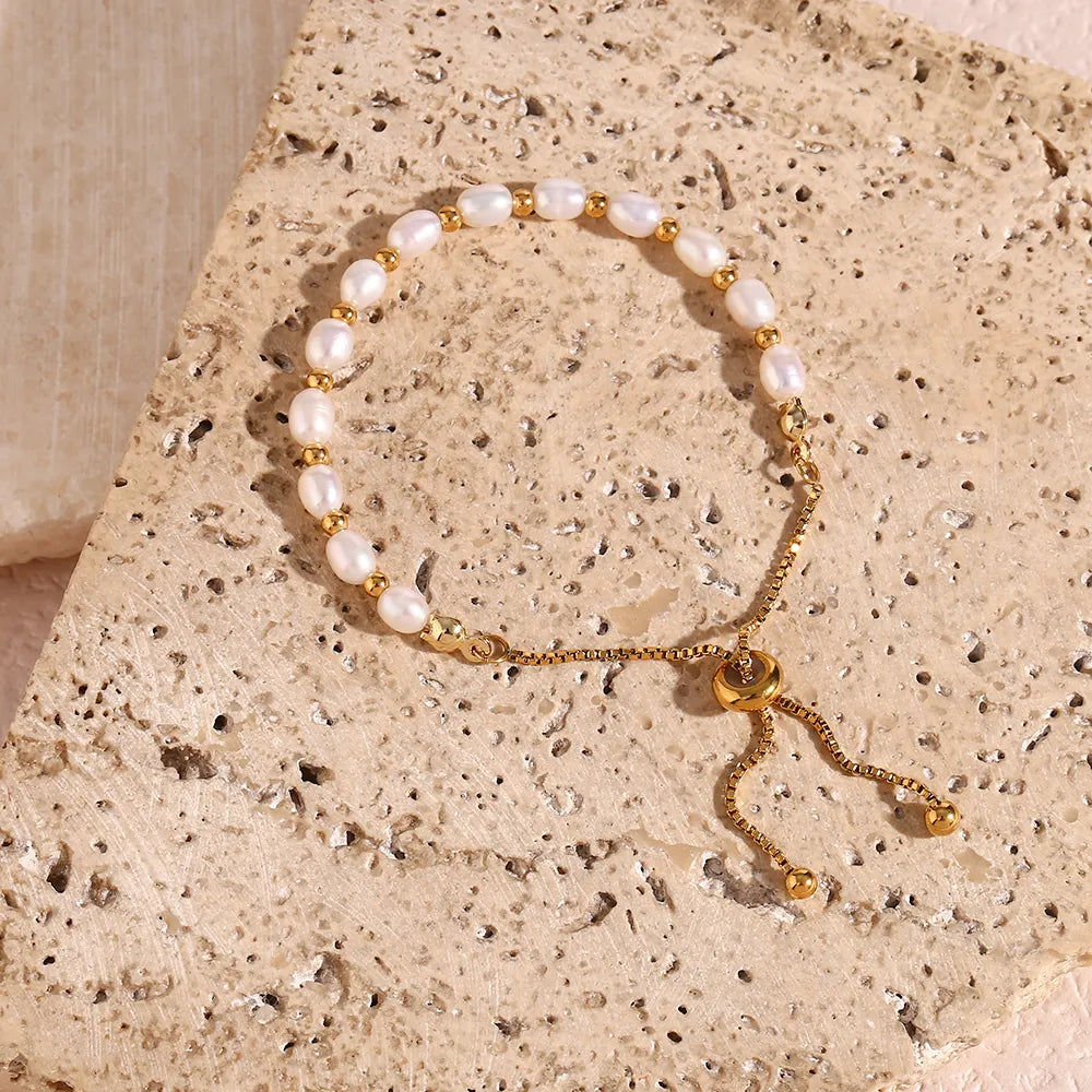 Gold Bracelet Freshwater Pearls