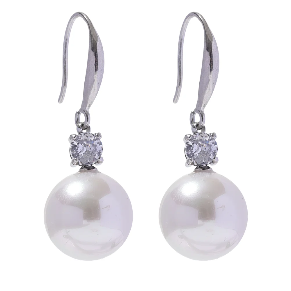 Round Pearls Drop Earrings