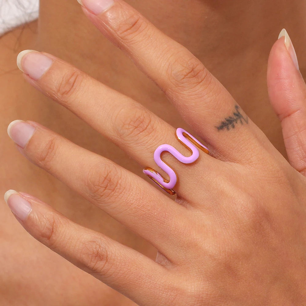 Enamel Wave Ring