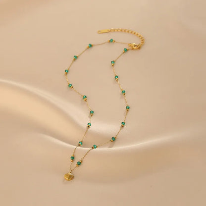 Grüne Perlenmuschelkette