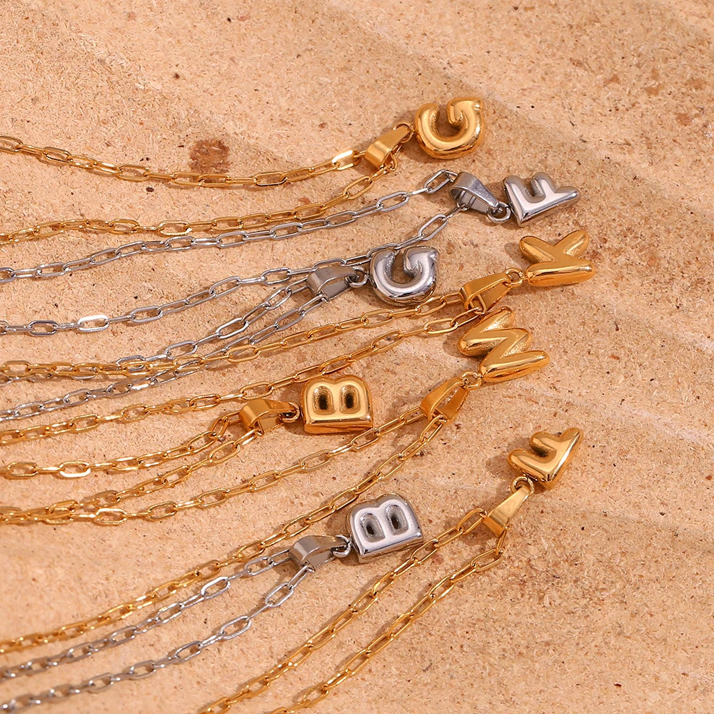 Bubble Letter Paper Clip Necklace