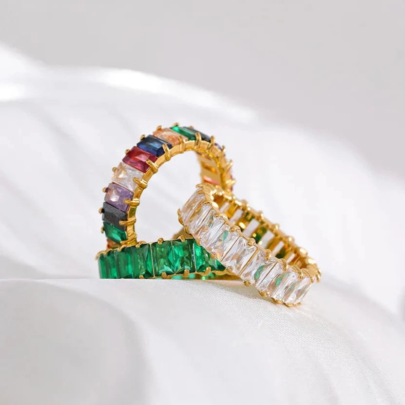 Colorful Cubic Zirconia Ring