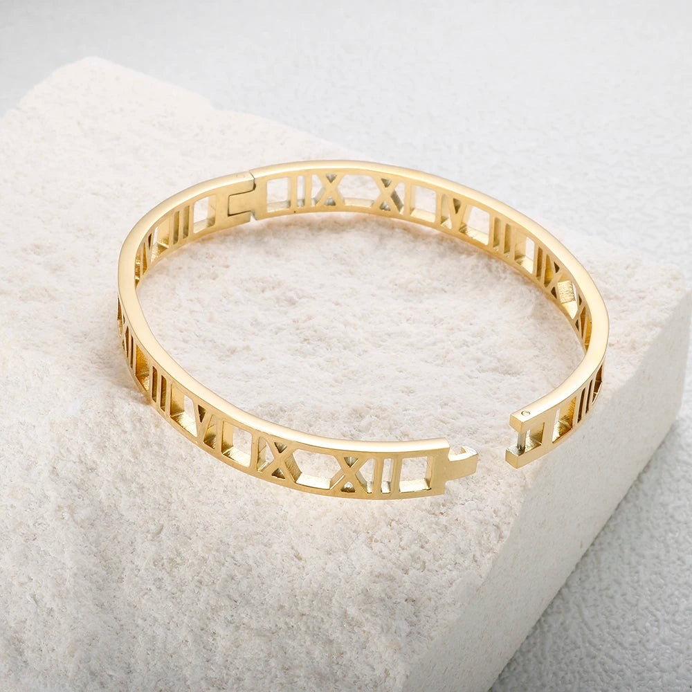 Roman Numeral Bangle Bracelet