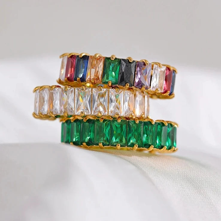 Colorful Cubic Zirconia Ring