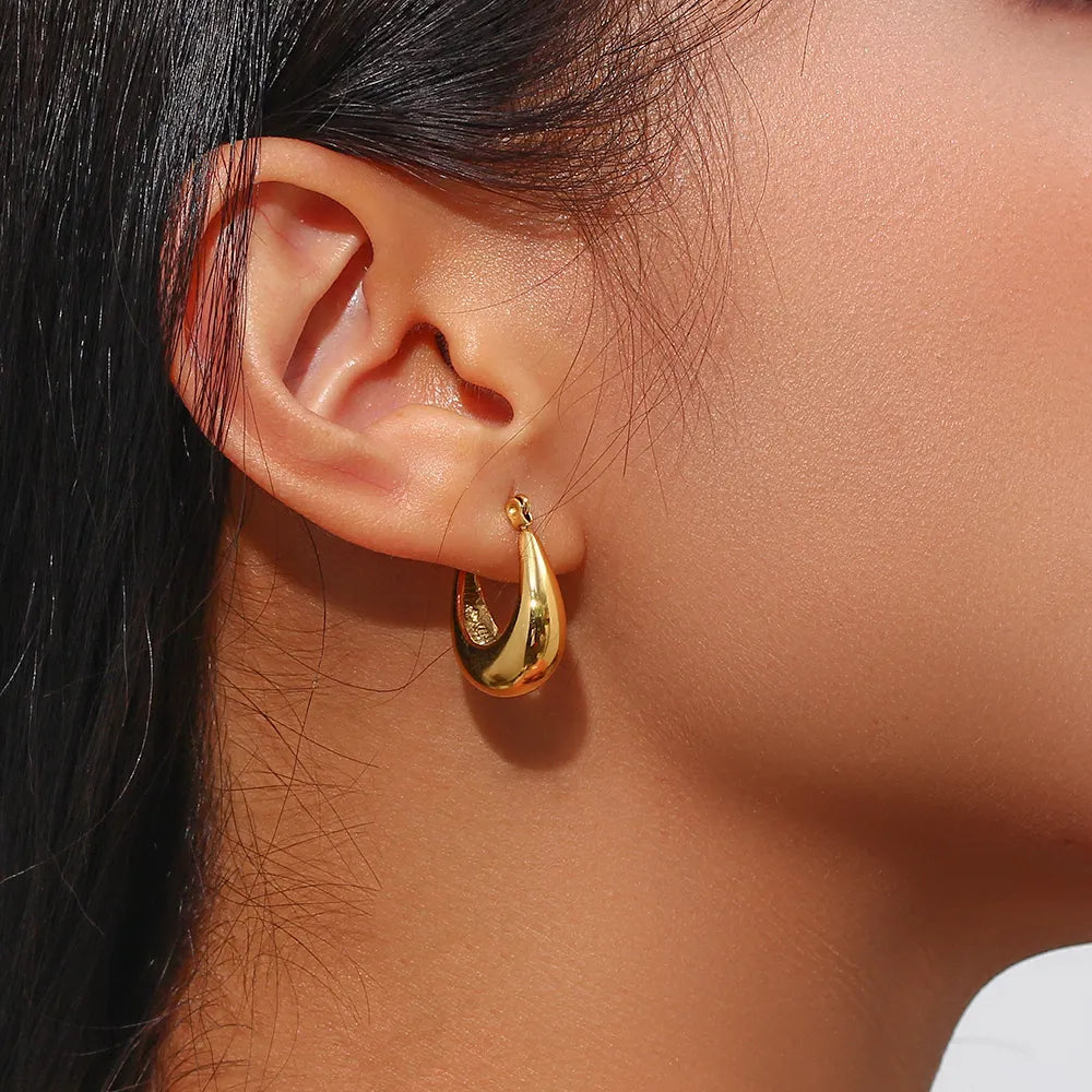 Hollow U Shape Hoop Earrings