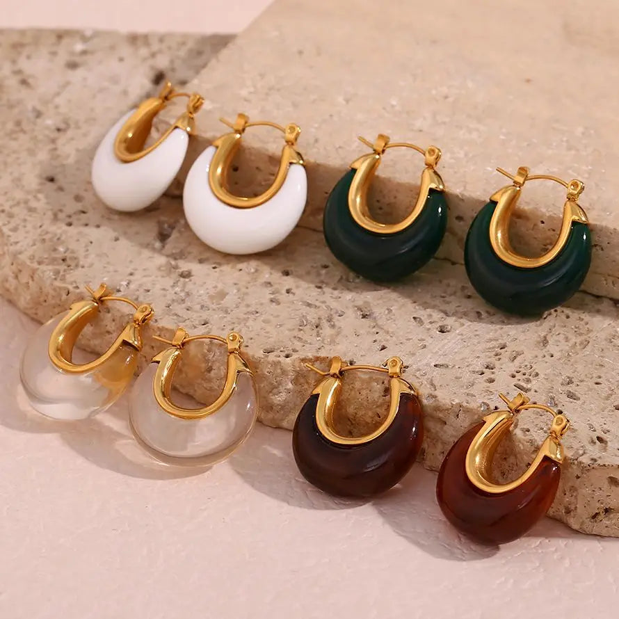 Acrylic Round Hoop Earrings