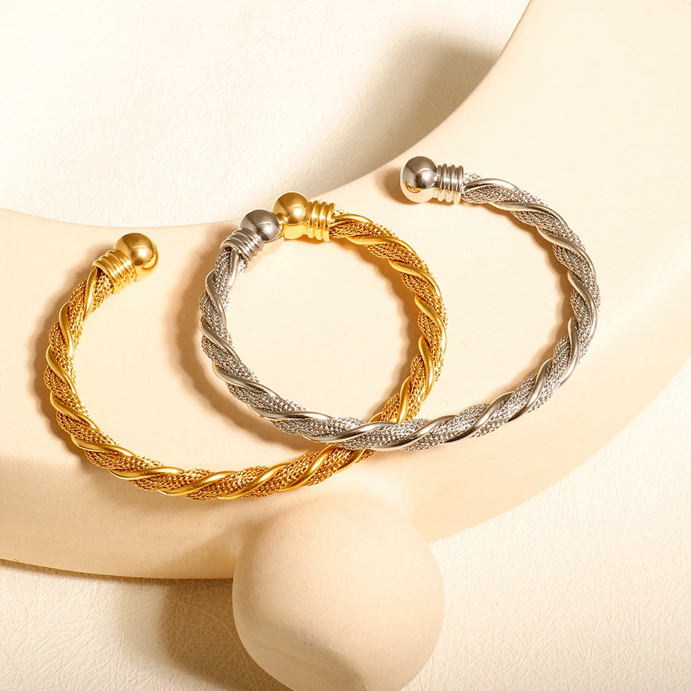 Wire Braided Bangle Bracelet