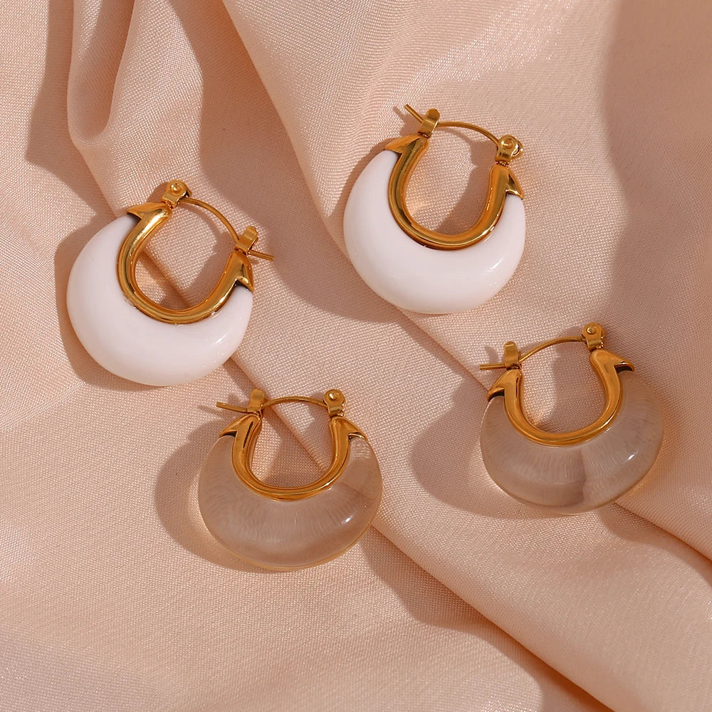 Acrylic Round Hoop Earrings