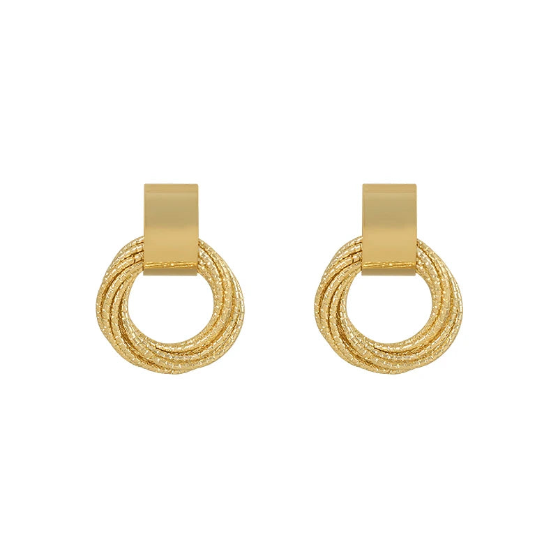 Golden Circle Pendant Earrings