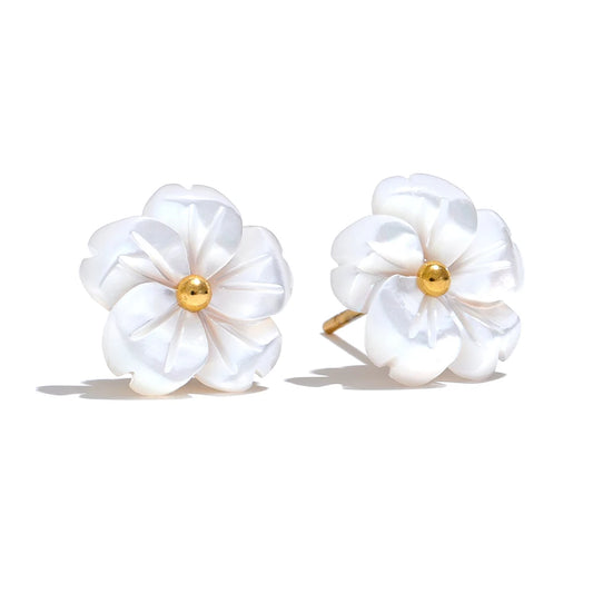 Natural Shell Flower Romantic Earrings