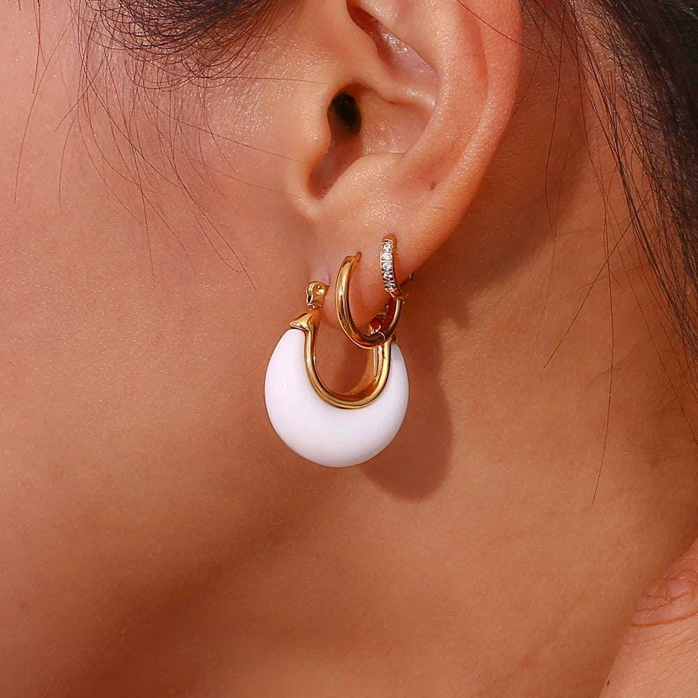 Acrylic Round Hoop Earrings