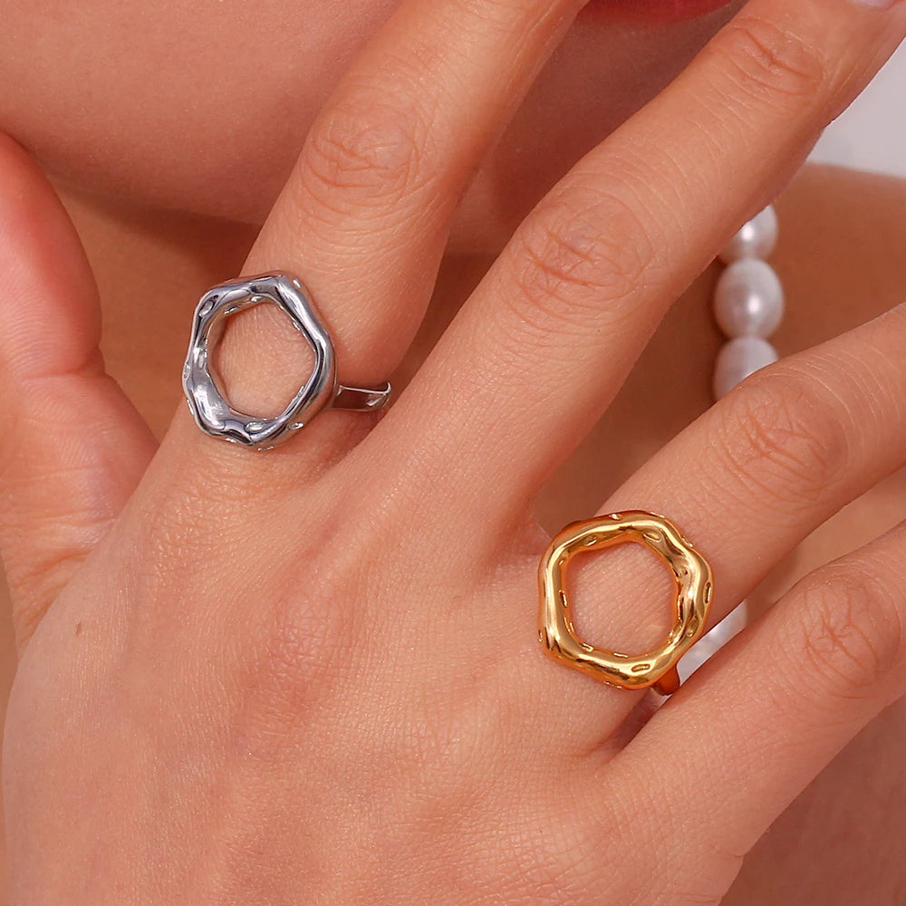 Irregular Hollow Circle Ring