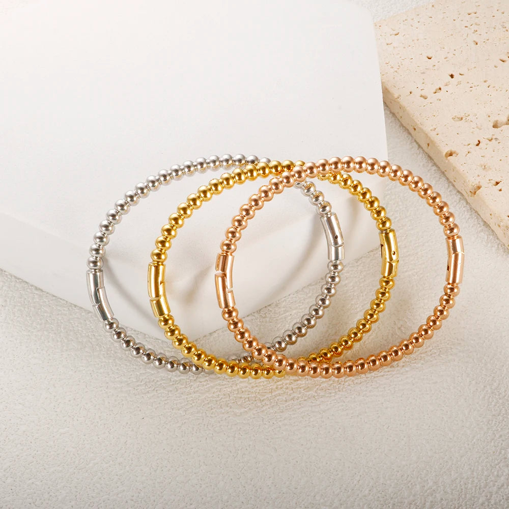 Round Beaded Bangle Bracelet