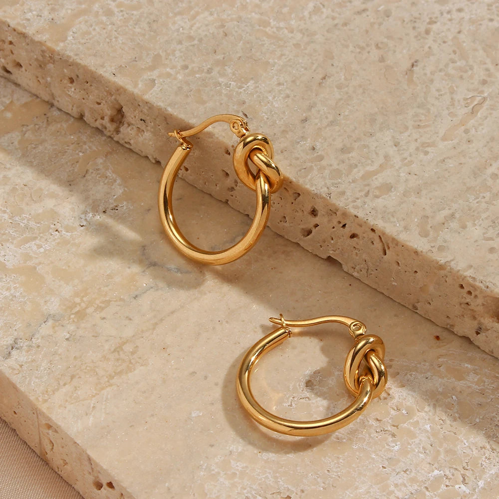 Knot Hoop Earrings