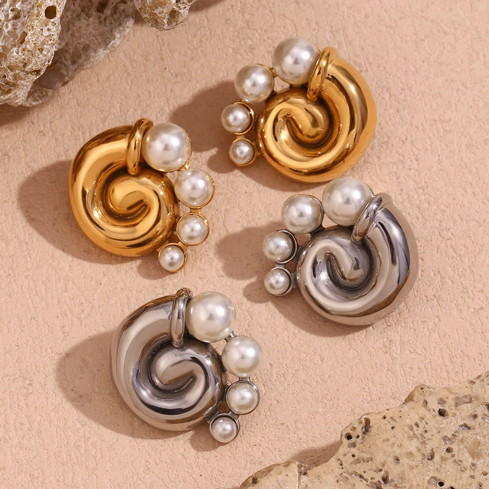 Sea Shell Pearl Earrings