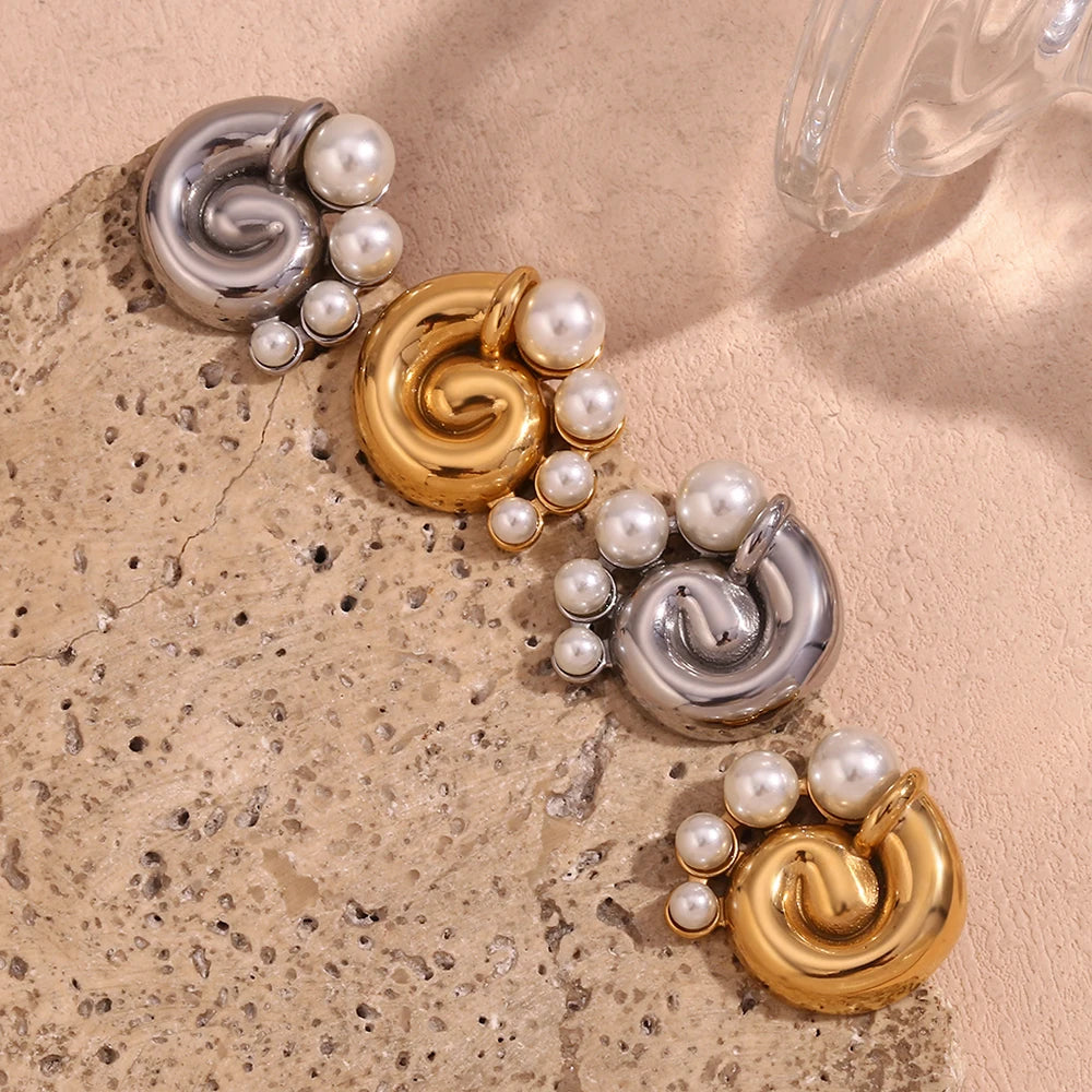 Sea Shell Pearl Earrings