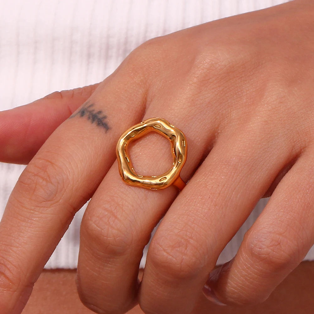 Irregular Hollow Circle Ring