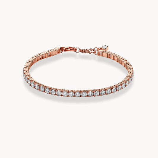 Amelia Crystal Tennis Bracelet Rose Gold - Zafinne Jewelry