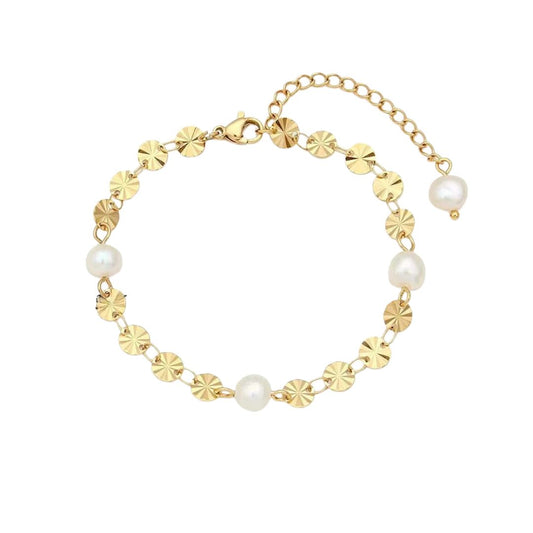 Freshwater Pearl Flower Sequins Bracelet