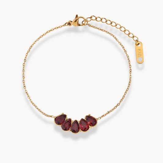 Arden Garnet Bead Bracelet - Zafinne Jewelry