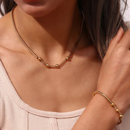 Beads Snake Chain Bracelet - Zafinne Jewelry