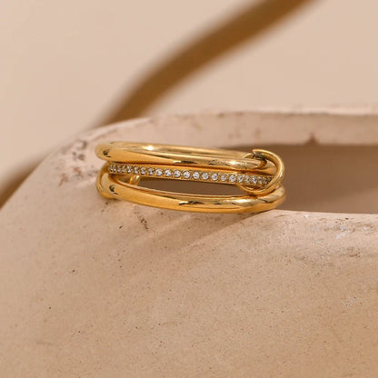 Camille Triple Band Pavé Ring - Zafinne Jewelry