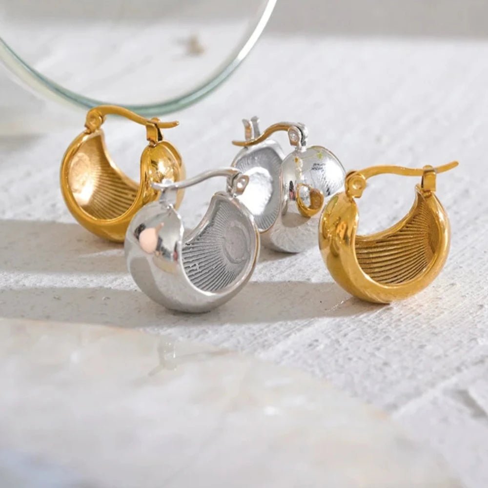 Chunky Hoop Earrings - Zafinne Jewelry