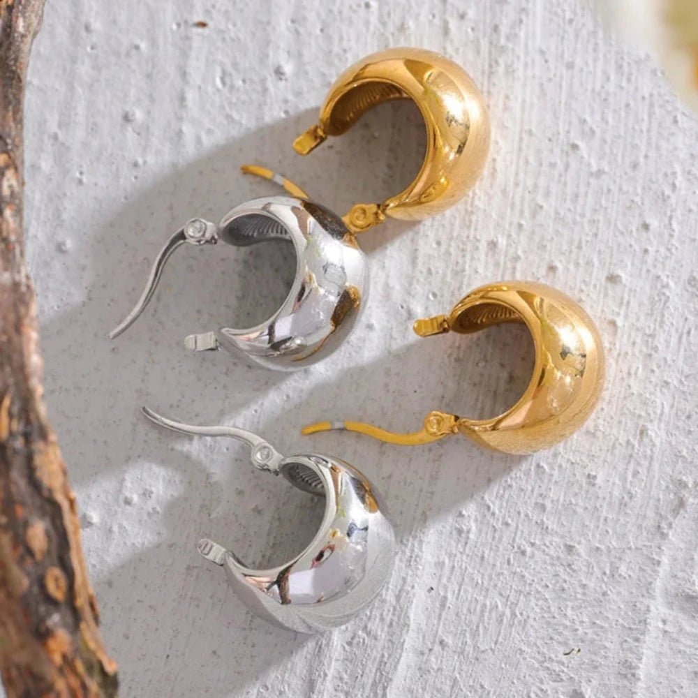 Chunky Hoop Earrings - Zafinne Jewelry