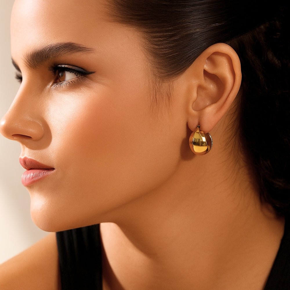 Chunky Hoop Earrings - Zafinne Jewelry