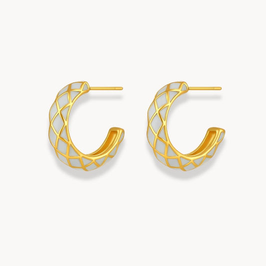 Colorful Enamel Shaped Hoop Earrings - Zafinne Jewelry