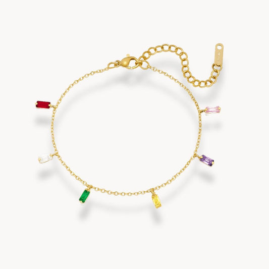 Colorful Square Stone Bracelet - Zafinne Jewelry