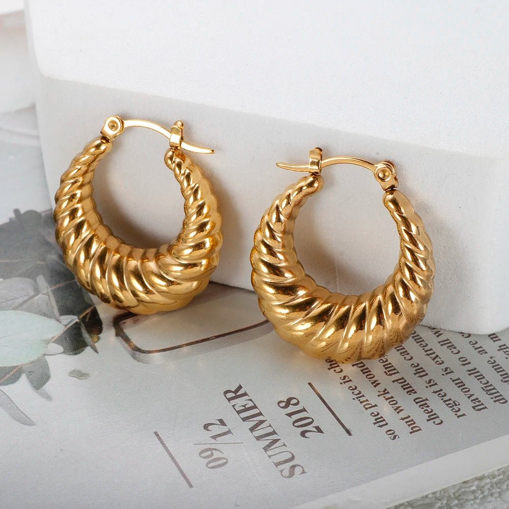 Croissant Hoop Earrings - Zafinne Jewelry