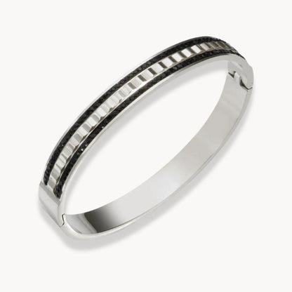 Crystal Black and White Bangle Bracelet - Zafinne Jewelry