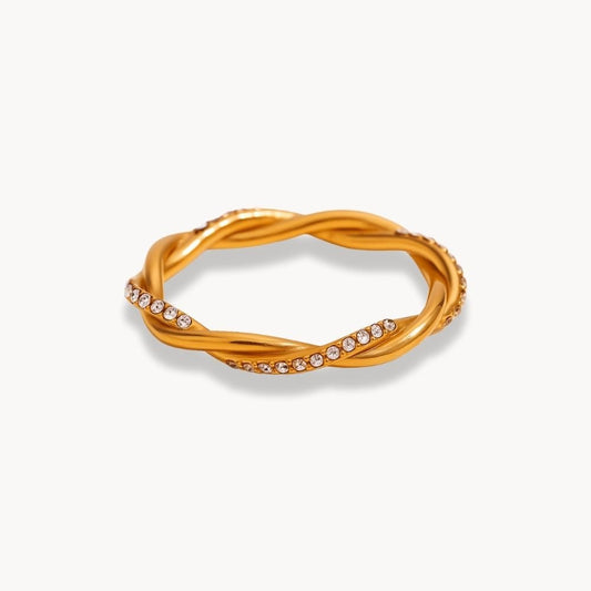 Crystal Twisted Ring - Zafinne Jewelry