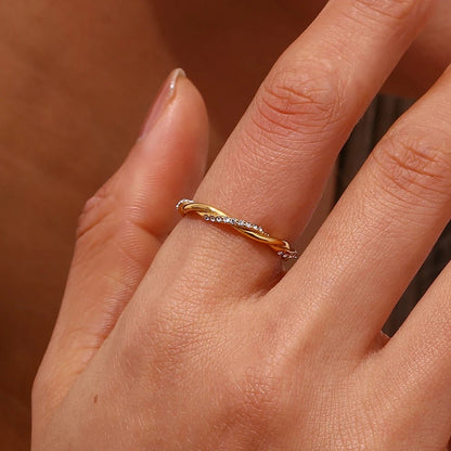Crystal Twisted Ring - Zafinne Jewelry