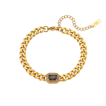 Cubic Zirconia Cuban Chain Bracelet - Zafinne Jewelry